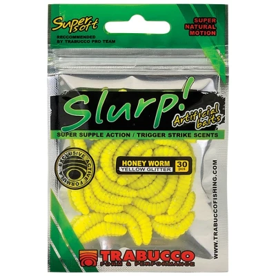 Afbeelding van Trabucco Slurp Bait Honey Worm Imitatieaas Standard 30 stuks per verp. / Yellow Glitter