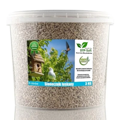 Afbeelding van 3 kg zonnebloempitten, geschild, strooivoer, vogelvoer, vogels, wilde zonnebloemen in emmer (3 kg)