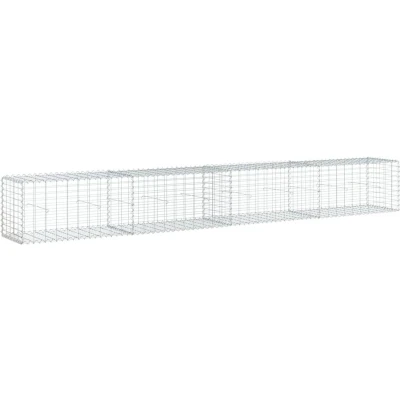 Afbeelding van vidaXL Schanskorf 400x50x50 cm gegalvaniseerd ijzer zilverkleurig