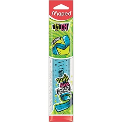 Afbeelding van MAPED Twist&#039;n Flex platte liniaal, zacht, speels en onbreekbaar, 15 cm, dubbele schaal, kleur: blauw