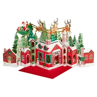 Afbeelding van Hallmark Paper Wonder Pop Up Jumbo kerstkaart kerstman en slee scène ontwerp, 25575528, meerkleurig
