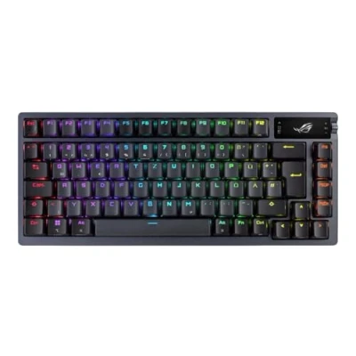 Afbeelding van ASUS ROG Azoth RGB Gaming Toetsenbord (d. Lay out, 75% toetsenbordvormfactor, mechanische NX Switches, OLED display, met Bluetooth® of 2,4 GHz RF Wireless, USB, Windows &amp; MacOS modus, zwart)