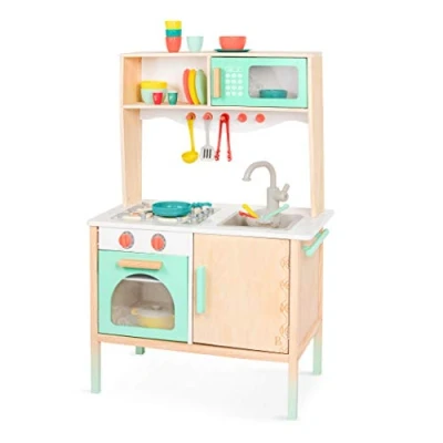 Afbeelding van B. Toys by Battat BX2155C1Z Mini Chef Kitchenette Houten Keuken Pretend Imaginative Play voor Kids 2 Jaar + (33 stuks)