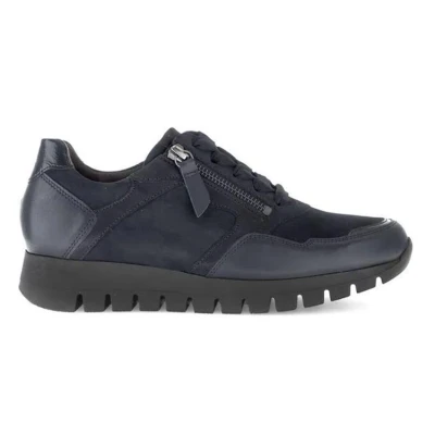 Afbeelding van Gabor lage sneakers voor dames, schoenen, Donkerblauw Suede Patent, 36.5 EU Breed