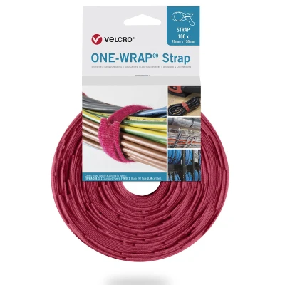 Afbeelding van Velcro ONE WRAP kabelbinder Losmaakbare Polypropyleen (PP), Klittenband Rood 100 stuk(s)