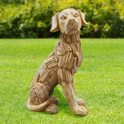 Afbeelding van Tuin mijl® Rustieke Antiek Lifesize Animal Garden Sculpture Ornament Beeldjes Hout en Roest Effect Metalen Decoratieve Patio Decoraties voor de Rustic Chicken