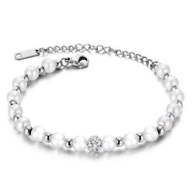Afbeelding van Kralen Armband ARA zilver Parelarmband met verstelbare sluiting dames van Sophie Siero incl geschenkverpakking