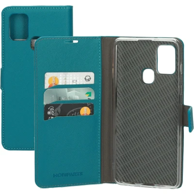 Afbeelding van Mobiparts Saffiano Wallet Case Samsung Galaxy A21s (2020) Turquoise