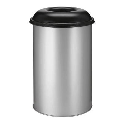 Afbeelding van Papierbak vlamdovend 200ltr aluminium/zwart
