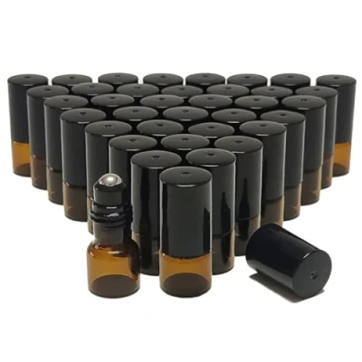 Afbeelding van Parfumlism rollon glazen flessen voor etherische olie, leeg, oliën, aromatherap, mengsel, parfum, geurolie, lippenolie, 50 stuks