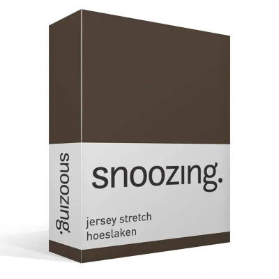 Afbeelding van Snoozing Jersey Stretch Hoeslaken Tweepersoons 140/150x200/220 cm Bruin