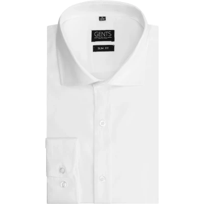 Afbeelding van Gents Bamboe structuur Wit Polyester Maat XL