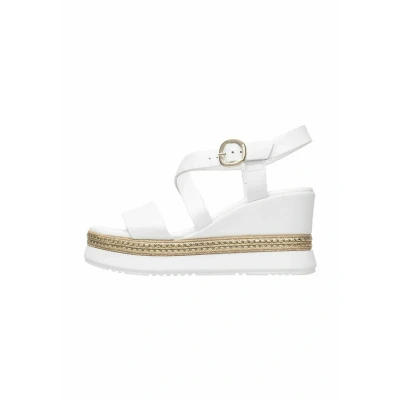 Afbeelding van Nerogiardini Sandalen met plateauzool, Dames, Maat: 40, Bianco Schoenen