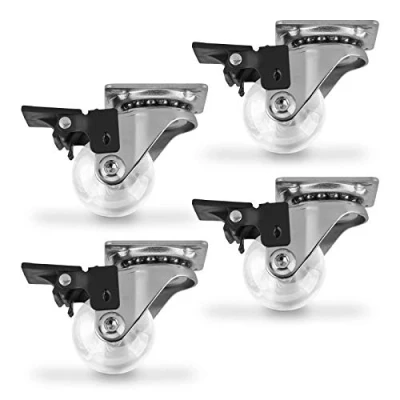 Afbeelding van SOTECH 4 stuks Zwenkwiel Swift, transparant, diameter: 35 mm, met vastzetter, belastbaar tot kg