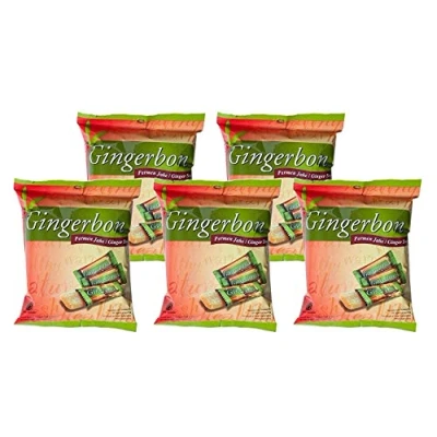 Afbeelding van Gingerbon gemberbonbons originele smaak met een scherpe touch, 5 stuks, (5 x 125 g)