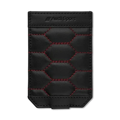 Afbeelding van Audi 3152201400 autosleuteletui etui autosleutel case leer honingraatpatroon, zwart/rood