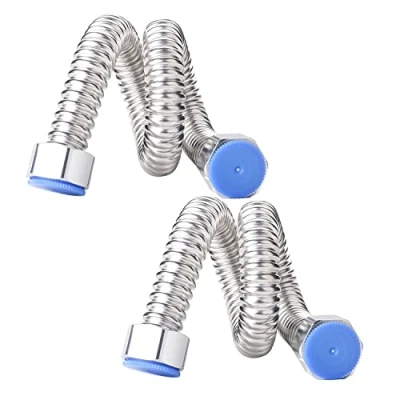 Afbeelding van Qrity 2 stuks G1/2&quot; x roestvrij staal gegolfde buizen, 40 cm flexibele kraanconnector, leidingen voor keukenwastafel, anti burst waterpijp keuken, badkamer, universele vervanging