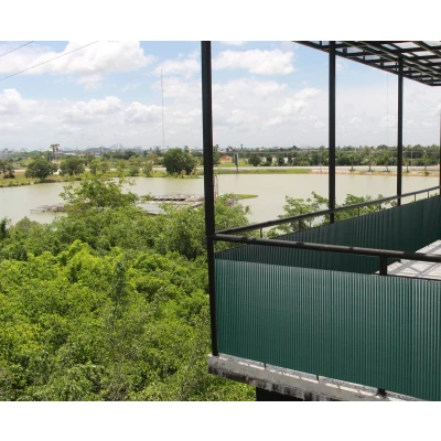 Afbeelding van Intergard Tuinscherm tuinafscheiding balkonscherm kunststof PVC groen 1x5m