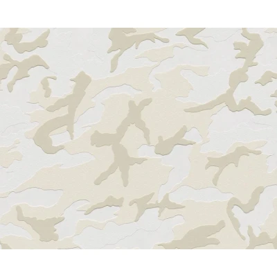 Afbeelding van A.S. Création Vliesbehang Boys &amp; Girls 6 behang met camouflagepatroon 10,05 m x 0,53 crème grijs wit Made in Germany 369413 3694 13