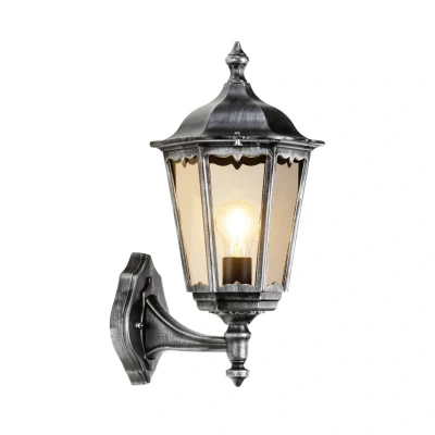Afbeelding van LCD Buitenwandlamp 1110 lantaarn staand zwart zilver