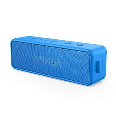 Afbeelding van Anker AK A3105034 SoundCore 2 Bluetooth luidspreker, fantastisch geluid, enorme bas met dubbele basdrivers, 24 uur accu, verbeterde IPX7 waterbescherming, draadloze luidspreker voor iPhone, Samsung (blauw)