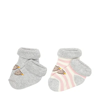 Afbeelding van Steiff Unisex Baby Multipack Sneaker Sokken 2 Pack GOTS, Zilverroze., 18 EU