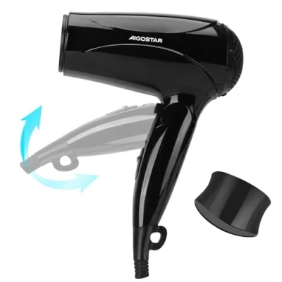 Afbeelding van Aigostar Lena Hair Dryer, Haardroger, 2400W, Föhn met 3 warmtestanden, Compacte reis Föhn, Ionische Zwart