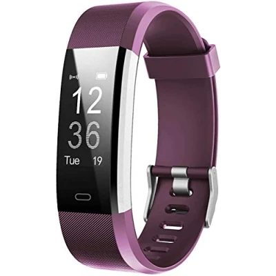 Afbeelding van Fitness Tracker Activity Horloge met Hartslagmeter, Waterdichte Smart Band Stap Teller, Calorie Stappenteller voor Vrouwen en Mannen (paars)