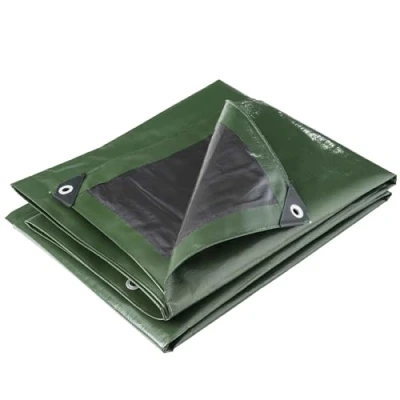 Afbeelding van WerkaPro 10666 Industriezeil, zeer zwaar, 2 x 3 m, 240 g/m², omkeerbaar, zwart en groen
