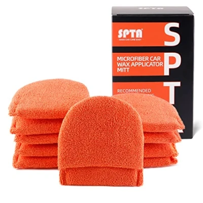 Afbeelding van SPTA Microvezelwas applicator, 10 stuks, 125 x 120 mm, ultrazachte microvezel wax, spons, met vingerzak, detailing pads voor auto&#039;s wax en reiniging
