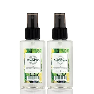 Afbeelding van MARMARA Kolonya Spray Limon Turks geurwater Aftershave Turkse hand water Scheerwater Keulse dames en heren Citroenwater Eau de Cologne Lemon (2x110ml)