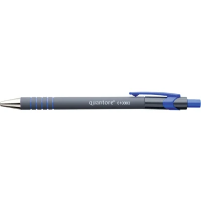 Afbeelding van Balpen Quantore rubbergrip drukknop blauw medium per 12