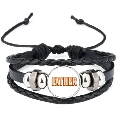 Afbeelding van Akyol father armband zwart Vader papa vaderdag cadeau verjaardag kado