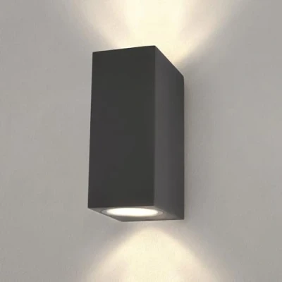 Afbeelding van Ledvion Wandlamp, LED Lamp, Buitenlamp, Buitenverlichting, Tuinverlichting, Gevel Verlichting, Cube Antraciete Up &amp; Down, GU10 Spot