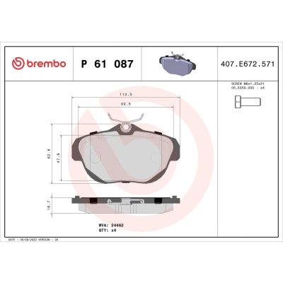 Afbeelding van Brembo Remblokset P 61 087