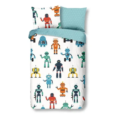 Afbeelding van Goodmorning Kinderdekbedovertrek Robots