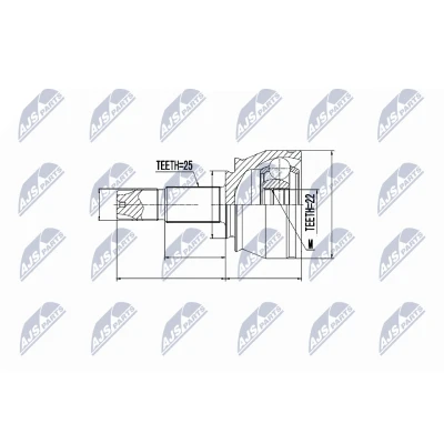 Afbeelding van Homokineet reparatie set, aandrijfas NTY NPZ FT 032