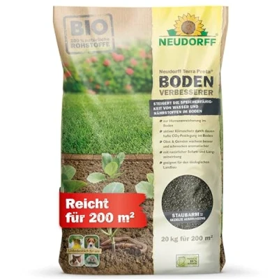 Afbeelding van Neudorff Terra Preta Bodemverbeteraar, biologische meststof met houtskool voor duurzame bodemverbetering van alle bodems en gewassen, 20 kg 200 m²