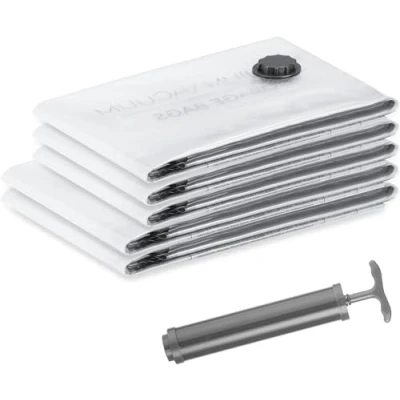 Afbeelding van SilverRack vacuümzakken voor kleding, 5 stuks, in 2 maten (3 x Large + XL) BPA vrij, kussens, dekbedden en jassen,