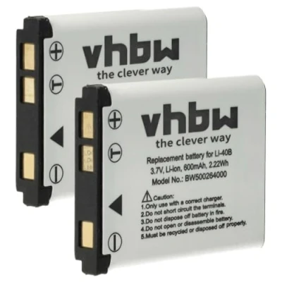 Afbeelding van vhbw 2 x reservebatterij voor Sealife SL7014, 02491 0066 17 camera (500 mAh, 3,6 V, Li Ion)