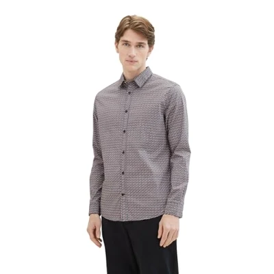 Afbeelding van TOM Tailor Overhemd, Heren, Maat: XL, Navy multi grid design