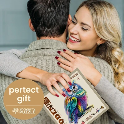 Afbeelding van Wooden City Trendy Uil houten puzzel 150 stukjes