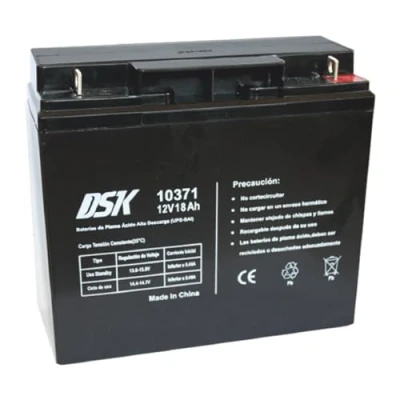 Afbeelding van DSK AGM verzegelde loodaccu met hoge ontlading. 12V en 18Ah. Ideale batterij voor UPS SAI, systemen van