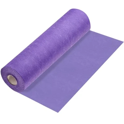 Afbeelding van 100%Mosel tafelloper vlieseline in paars (30 cm x 25 m), elegante tafeldecoratie voor verjaardagen en bruiloften, kleurrijke versiering speciale gelegenheden