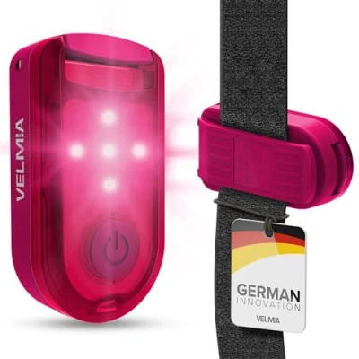 Afbeelding van VELMIA Veiligheidslicht [2 delige set] voor maximale veiligheid door zichtbaarheid I reflectoren kinderen, met anti break cliphouder en klittenband optimale bevestiging (neon roze)