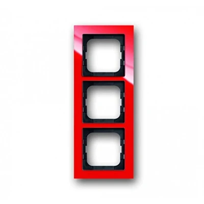 Afbeelding van Abb busch jaeger axcent 3 voudig afdekraam glanzend horizontaal verticaal 233x91x11mm ip20 rood ral3020 2cka001754a4342