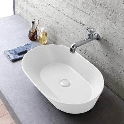 Afbeelding van Mees design waskom ovaal mat wit Minimalistisch