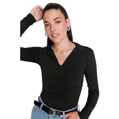 Afbeelding van Trendyol TWOAW24BZ00166 Volwassenen Vrouwen Blouse Zwart XL