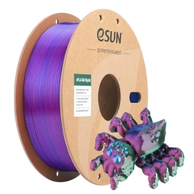 Afbeelding van eSUN Silk Tri Colors PLA Filament 1.75mm, Zijdeachtig Gecoëxtrudeerd 3D Printer PLA, 1KG Spoel Co Extrusie Mystic voor (Rood Groen Blauw, 1KG)