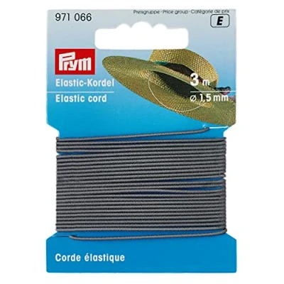 Afbeelding van Prym Grijs (1.5mm) Elastiek Koord 1x3m